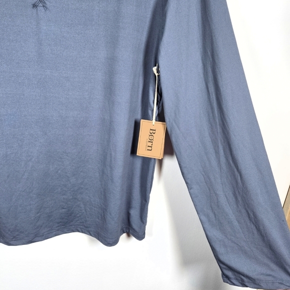 NEW Born Blue Butter Soft Blue Long Sleeve Scoop Neck Sleep Shirt Plus Size XXL - Picture 5 of 9